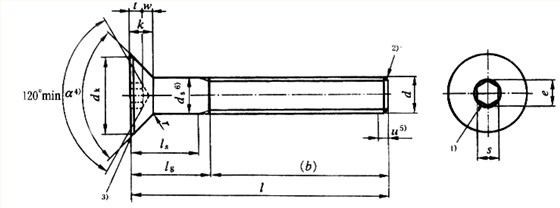 國(guó)標(biāo)號(hào)gb/70.3-2000內(nèi)六角沉頭螺絲，